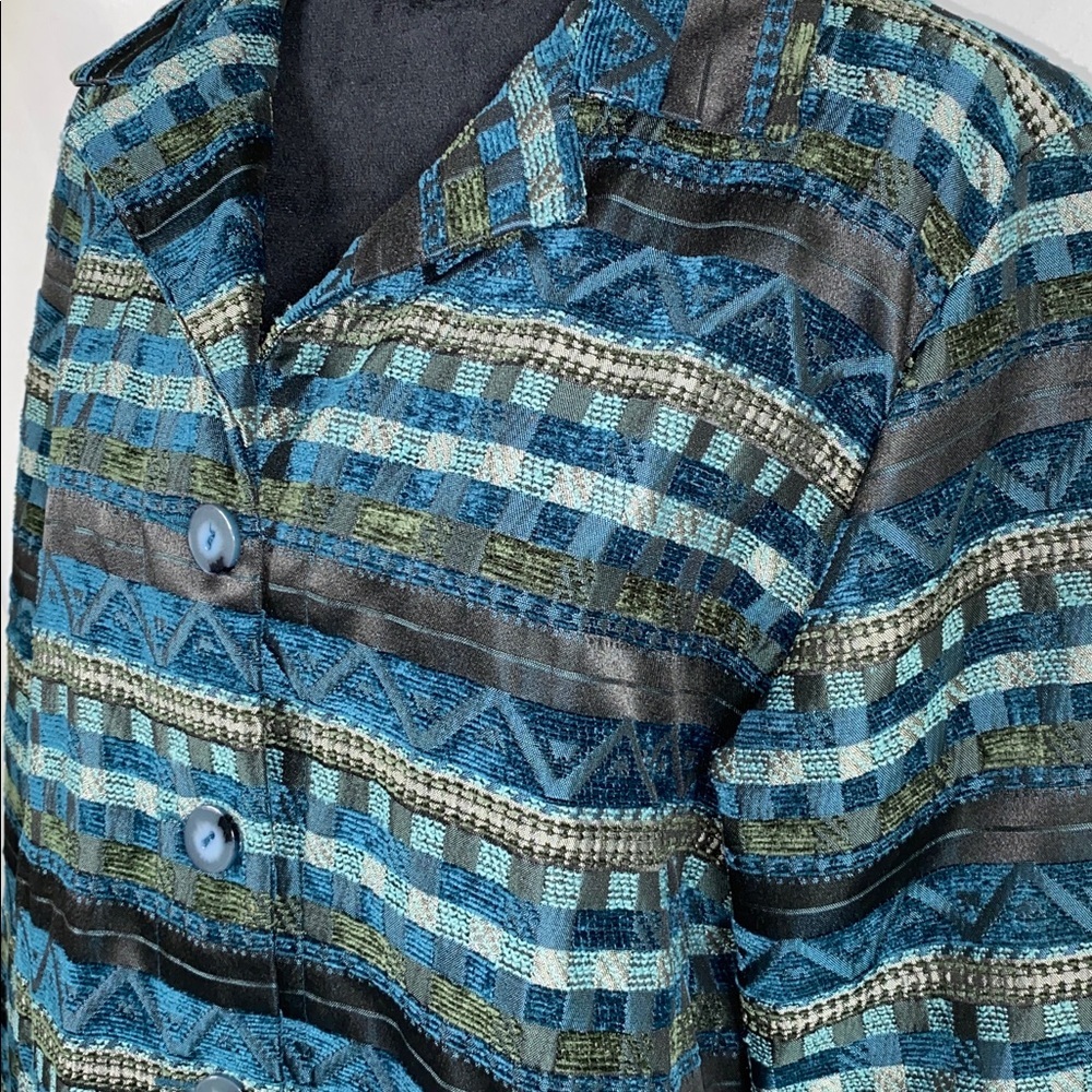 Vintage Sag Harbor Womens 14 Blazer Blue Turquoise Size - Picture 4 of 11